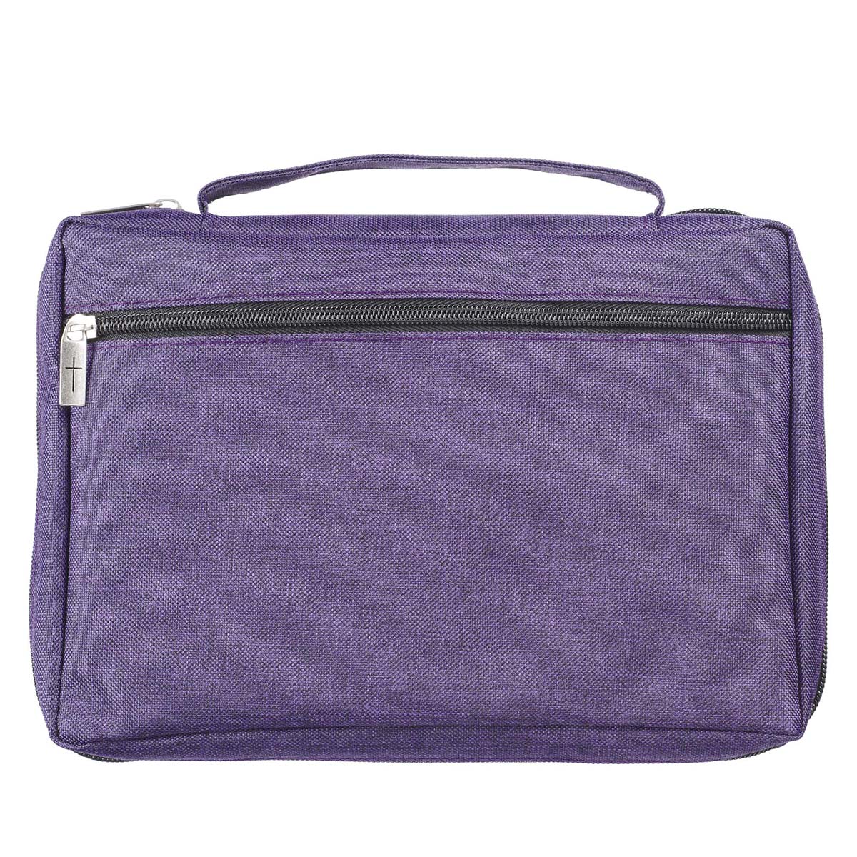 Purple Poly-Canvas Value Bible Cover with Fish Badge - KJV Bibles