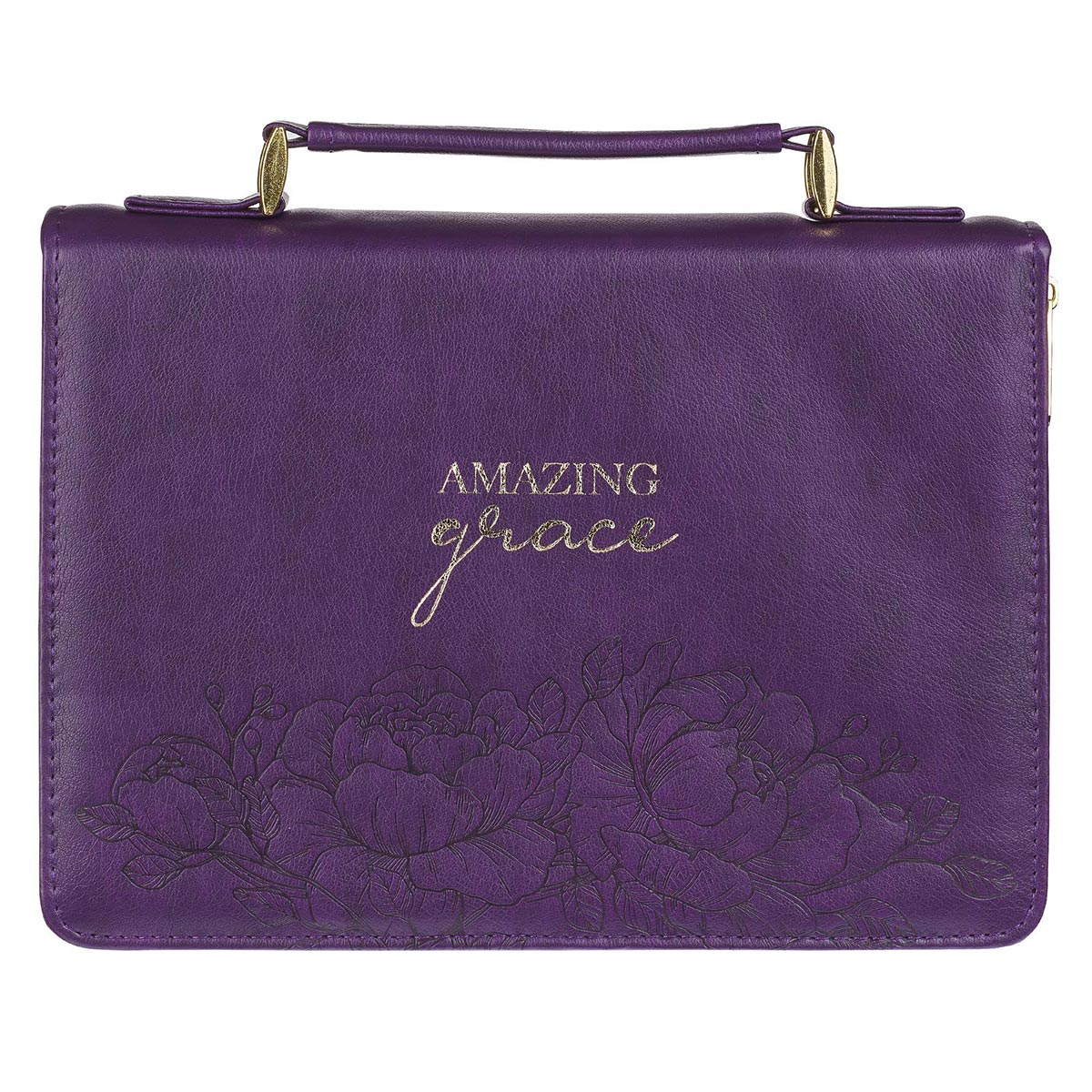 Amazing Grace Purple Faux Leather Fashion Bible Cover - KJV Bibles