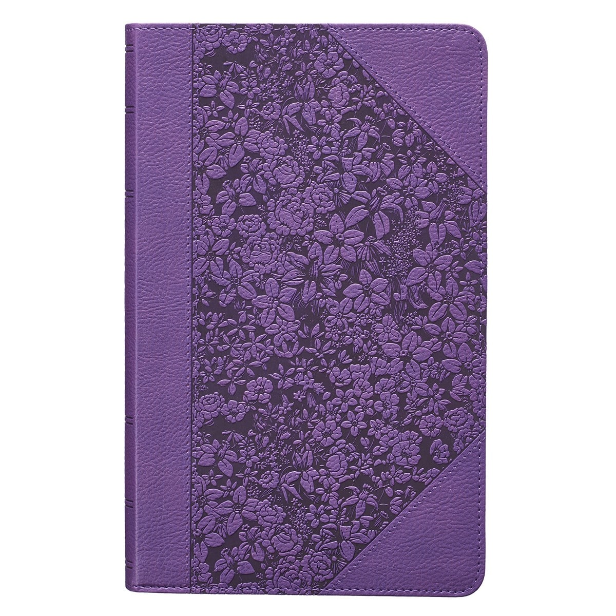 Two-tone Purple Floral Faux Leather Giant Print Standard-size King