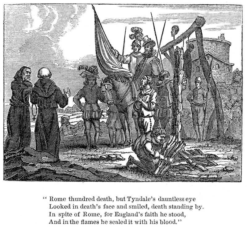 Illustration of William Tyndale at the stake